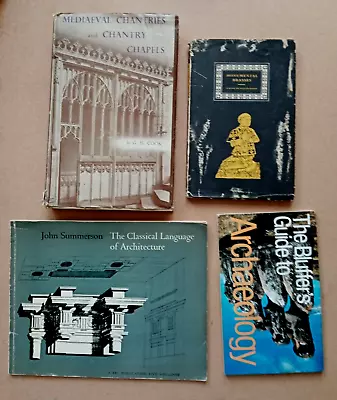 4 X ARCHITECTURE BOOK BUNDLE JOB LOT :  MEDIAEVAL CHANTRIES And CHANTRY CHAPLES • £15.99