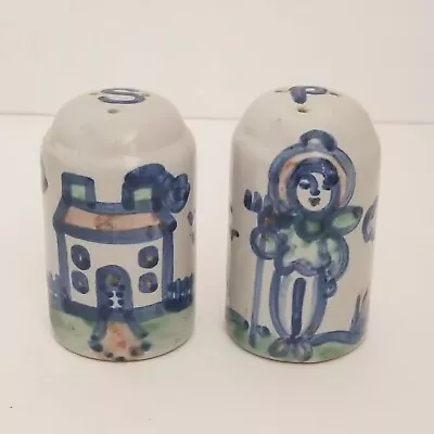 M.A. Hadley Salt And Pepper Shakers House Farmer Pitchfork Hand Painted 3  • $16.88