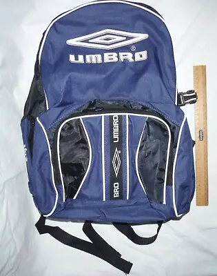 Umbro Pro Navy Backpack/rucksack With Multiple Compartments Perfect For School • £40