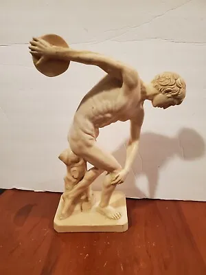 A SANTINI Discobolo Disc Thrower Sculpture Man Italy Resin Statue Figure 11  • $15