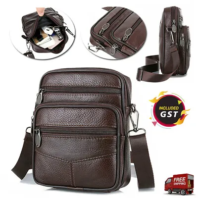 $24.89 • Buy Mens Crossbody Bags Leather Wallet Side Shoulder Messenger Handbag Backpack AU
