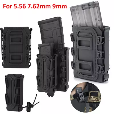 Tactical Molle Magazine Pouch For 5.56 7.62 9mm Rifle Pistol Magazine Holder Mag • $39.98