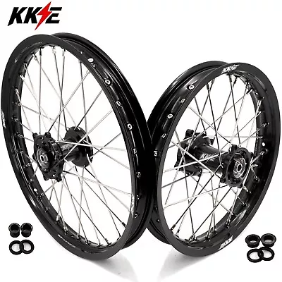 KKE 19/16 Dirt Bike Wheels For Kawasaki KX80 KX85 93-2023 KX100 2014-2021 Black • $449