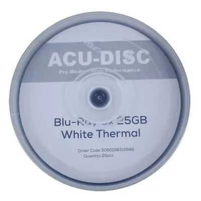 100x Acu-Disc ® Blu-Ray 6x White Thermal BD-R 25GB • £59.99