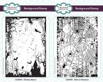 $17.75 • Buy Creative Expressions 4  X 6  Pre Cut Rubber Halloween Background Stamps