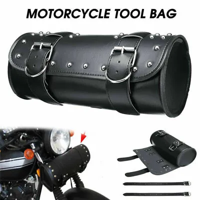 12'' Motorcycle Tool Bag Front Fork Handlebar Saddlebag Leather Storage Pouch US • $15.03