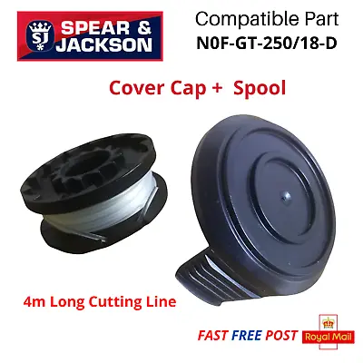 £11.95 • Buy Cover Cap + 1x Spool & Line  Spear & Jackson  NOF-GT-250/18-D Strimmer FAST POST