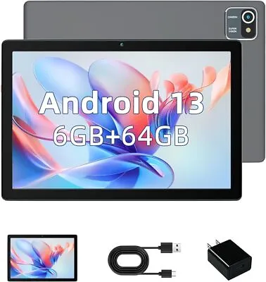 Tablet 10 Inch Android 13 Tablet 6(2+4)+64GB Quad Core 1280×800 HD+IPS Screen • $59.99