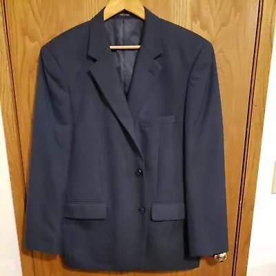 MACY'S ~ Club Room Men's Blue Sport Coat Suit Jacket Soft Feel Poly Blend Sz 46R • $25.99