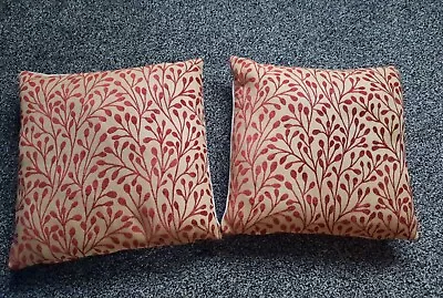 Dunelm Willow Red Cushion Cover Pair Home Made • £30