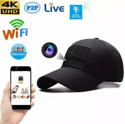 HD 4K Wireless Wifi IP Live Streaming Hat Cap Design Camera Micro Video Recorder • $68.99