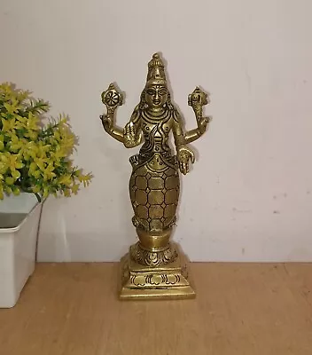 Brass Kurma Avatar Statue Lord Vishnu As Tortoise Religious Goddess Murti HK508 • $144