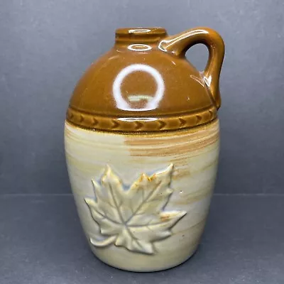 Vintage 1950s Canada Maple Leaf Maple Syrup Jug Container Glazed Pottery • $12.99