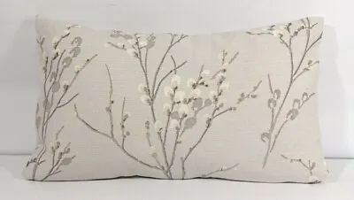 Handmade Bolster Cushion Cover Laura Ashley Pussy Willow Dove Grey Background  • £17.99