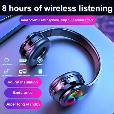$32.31 • Buy Bluetooth Wireless Gaming Headset Headphones W/ Mic LED For PC PS4 Xbox One