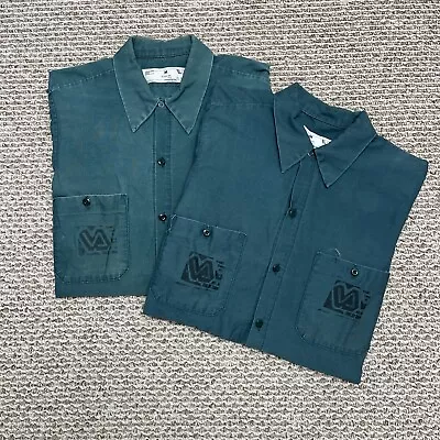 Engineered Work Garments Shirt Mens Medium Green USA Made Vintage Job Lot Of 2 • $14.97