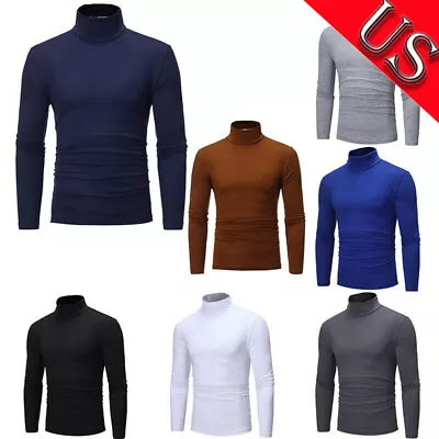 US Mens Long Sleeves Underwear Tops Pullover Undershirt Shirt Slim Fit T-shirt • $12.36