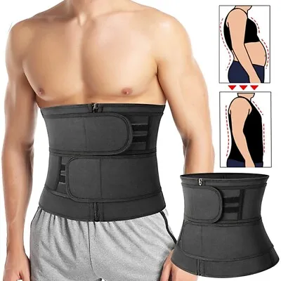 Women Men Slim Body Shaper Waist Trainer Cincher Tummy Control Girdle Sport Belt • £14.79