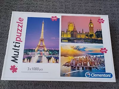   London. New York.paris   3 X 1000 Piece Puzzles.....complete. • £3.99