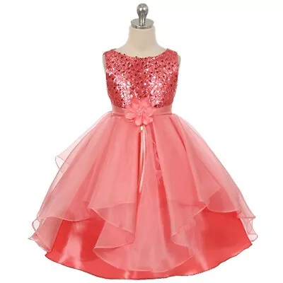 CORAL Size 6 Flower Girl Dress Party Birthday Bridesmaid Wedding Prom Recital • $23.97