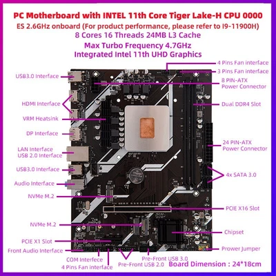 $289.99 • Buy Gaming Motherboard Computer CPU MainBoard 11th Intel Core CPU 0000 ES 2.6Ghz