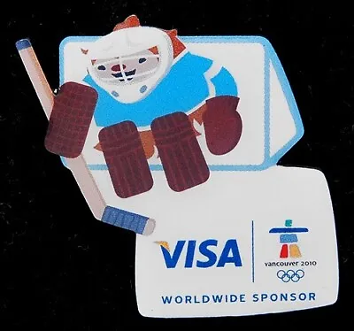 2010 VANCOUVER OLYMPIC GAMES PIN  Mascot Hockey Visa Milan Cortina 2026 TRADER • $5.95