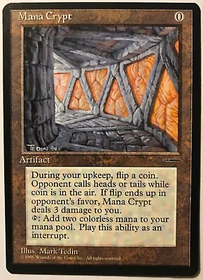 Magic The Gathering Mana Crypt Promo 1995  M/NM MTG Never Touched Without Gloves • $282