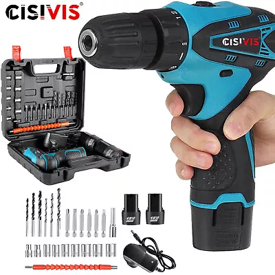 12V Cordless Electric Drill And Driver Kit With 2xBatteries And Battery Charger • £22.99