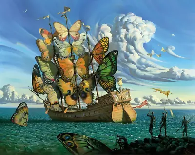 Vladimir Kush - Departure Of The Winged Ship - Unframed - Cert Of Auth Provided • $6790