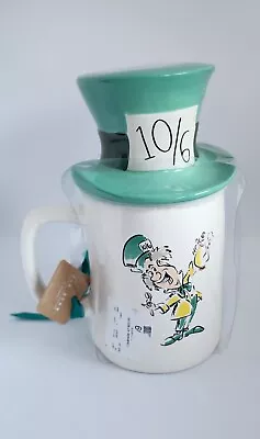 Rae Dunn Alice In Wonderland  MAD AS A HATTER  Double Sided Mug With Hat Topper  • $35