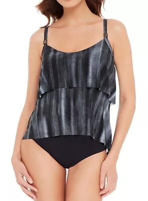 MAGICSUIT Grace Tankini Swim Top Black And Grey Size 10 $132 - NWT • $29.99