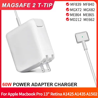 60W MagSafe 2 Power Adapter Charger For Apple MacBook Pro 13  A1425 A1435 T-Tip • $9.99