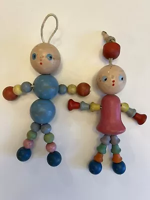Lot Of 2 Vintage 20s - 30s Tinker Toy 7” Baby Crib Hanger Rattle Tom & Belle • $20
