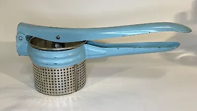 Vintage Potato Rice Ricer Masher Strainer With Sky Blue Metal Handle.  EB20 • $16