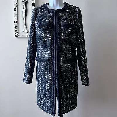J. Crew Women’s Black Tweed Lurex Lady Coat Size 4 • $150