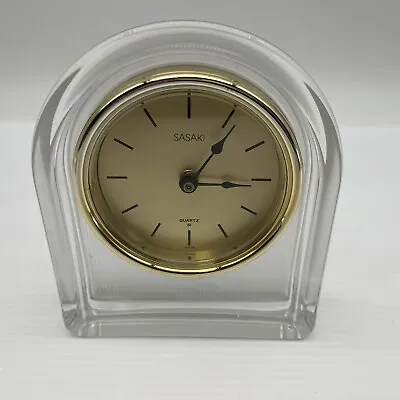 Sasaki Japan Glass Quartz Vintage Table / Desk Clock 7” Tall Nice Working Shape • $24.95