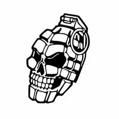 Vinyl Decal- Skull Grenade Military  (Pick Size & Color) Car Truck Sticker • $3.99