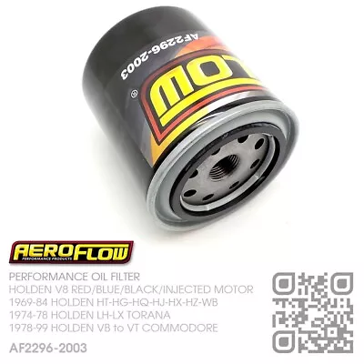 Aeroflow Performance Oil Filter V8 253 & 308 Red Motor [holden Lh-lx Torana] • $29.50