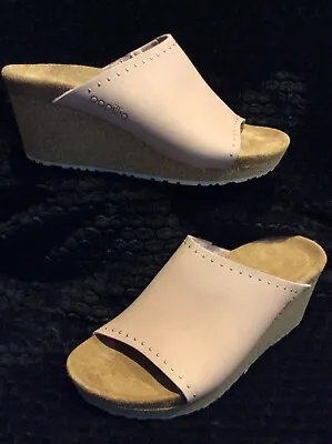 $75 • Buy Birkenstock Papillio Namica Nubuck Leather Crystal Rose Slide Shoes Size 38 ~new