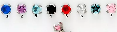 1pc 14G Tiny Prong Set 3mm CZ GEM MICRO DERMAL ANCHOR HEAD Skin Piercing 7 Color • $4.99