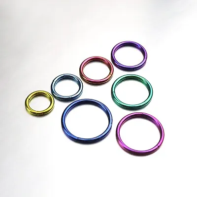 Implant Grade Titanium Seamless Clicker Hoop Earring Lip Nose Body Piercing Ring • $12.99