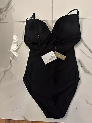 J Crew Black Push  Up Padded  One Piece Swim Suit Size 6 • $40