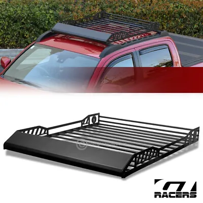 Extendable Steel Roof Rack Basket Travel Luggage Storage W/Wind Fairing Blk G33 • $272