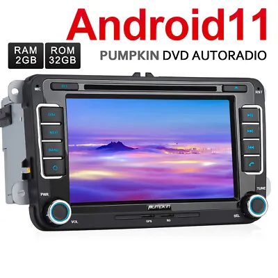 Pumpkin Android 11 Car Stereo GPS DVD 32GB Radio WiFi For VW Golf MK5 MK6 Passat • £247.29