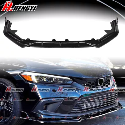 $59.99 • Buy For Honda Civic 11th 2022+ Sedan Hatch Gloss Black Front Lip Spoiler Splitter