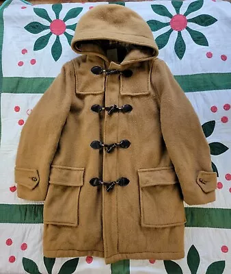 Vintage 1980s Hudson's Bay Company Tan Wool Toggle Coat Parka Jacket Sz L • $86.92