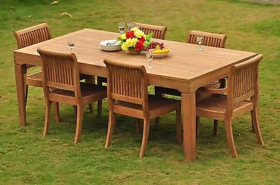 DSGV A-Grade Teak 7 Pc Dining Caranas Rectangle Table Chair Patio Outdoor Set • $3190.68