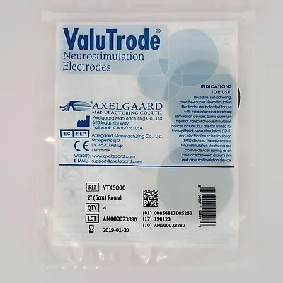 Axelgaard ValuTrode Neurostimulation Electrodes VTX5000 2  Round Qty 4 • $8.95