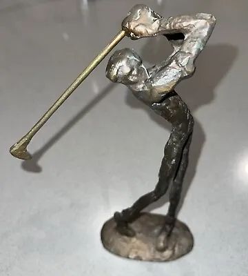 Bronze Brutalist Abstract Golfer Sculpture Mid Century Modern • $42.74