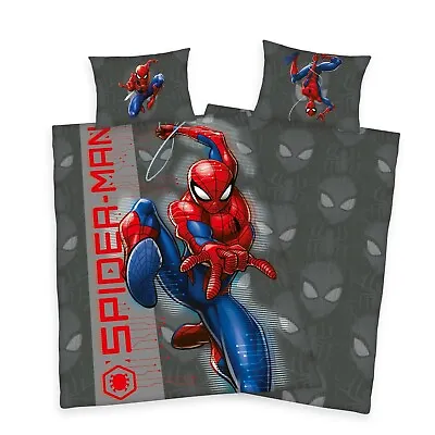 £24.99 • Buy Marvel Spiderman Single Duvet Cover Bedding Set Poly Cotton Grey 